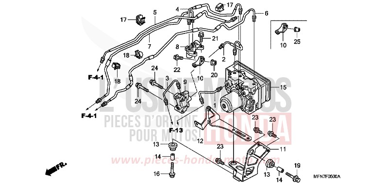 ABS-MODULATOR von CB1000R ABS PEARL COOL WHITE (NHA16) von 2010